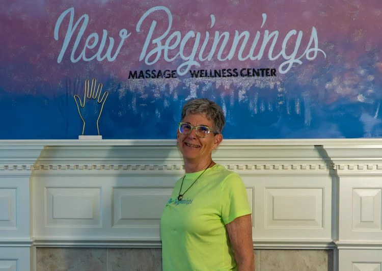 Portrait of Kim Morrow, Front Desk at New Beginnings Massage Wellness Center in Wyomissing, PA